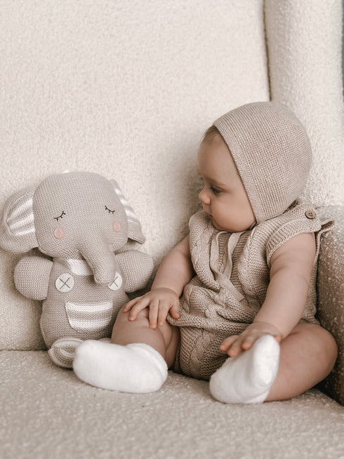 luna-luca-cable-knit-summer-romper-heather-beige Luna and Luca Newborn Baby Clothes